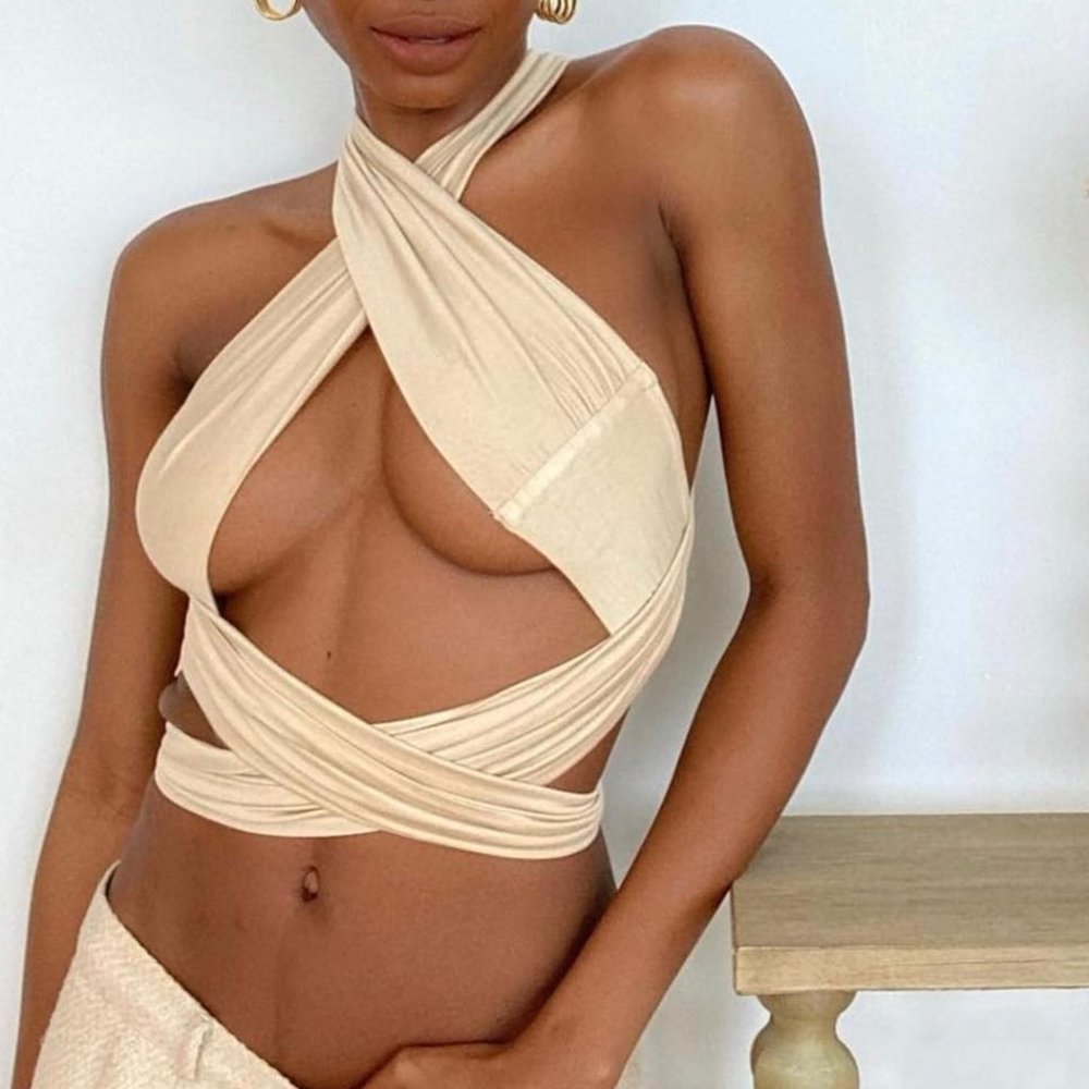 WRAPPED UP TOP // Nude